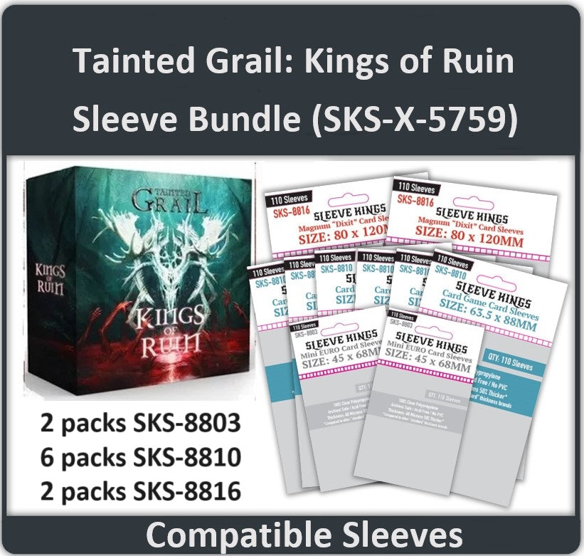 "Tainted Grail: Kings of Ruin" Compatible Card Sleeve Bundle (8803 x 2 + 8810 x 6 + 8816 x 2)