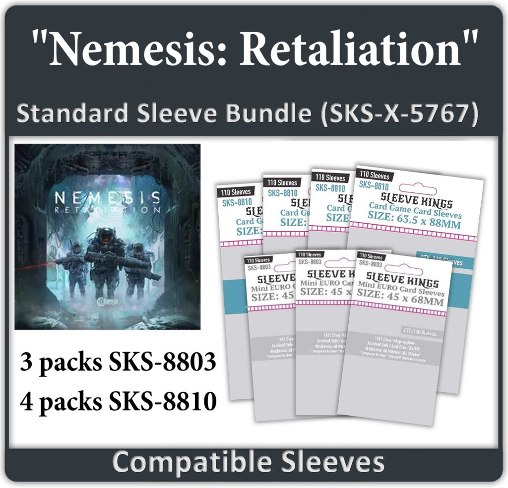 "Nemesis Retaliation" All In Gamefound Sleeve Bundle (8803 X 3 + 8810 X 4) "Nemesis Retaliation" All In Gamefound Sleeve Bundle (8803 X 3 + 8810 X 4)