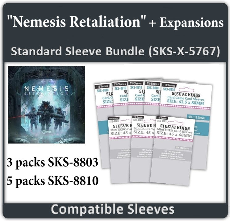 "Nemesis Retaliation" All In Gamefound Sleeve Bundle (8803 X 3 + 8810 X 5)