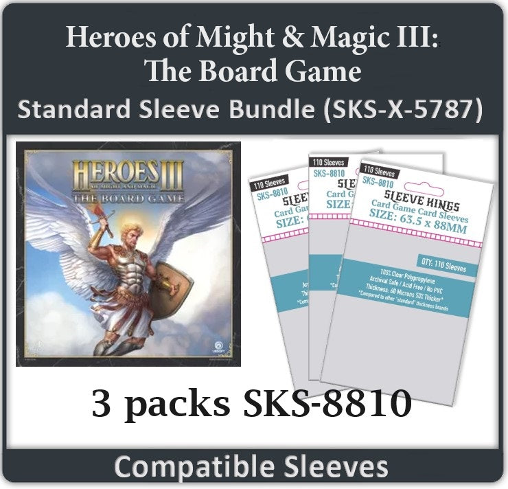 Heroes of Might & Magic III: The Board Game Compatible Card Sleeve Bundle (8810 x 3) Heroes of Might & Magic III: The Board Game Compatible Card Sleeve Bundle (8810 x 3)