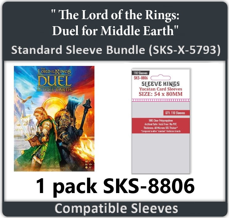 The Lord of The Rings: Duel for Middle Earth Compatible Card Sleeve Bundle (8806 x 1) The Lord of The Rings: Duel for Middle Earth Compatible Card Sleeve Bundle (8806 x 1)