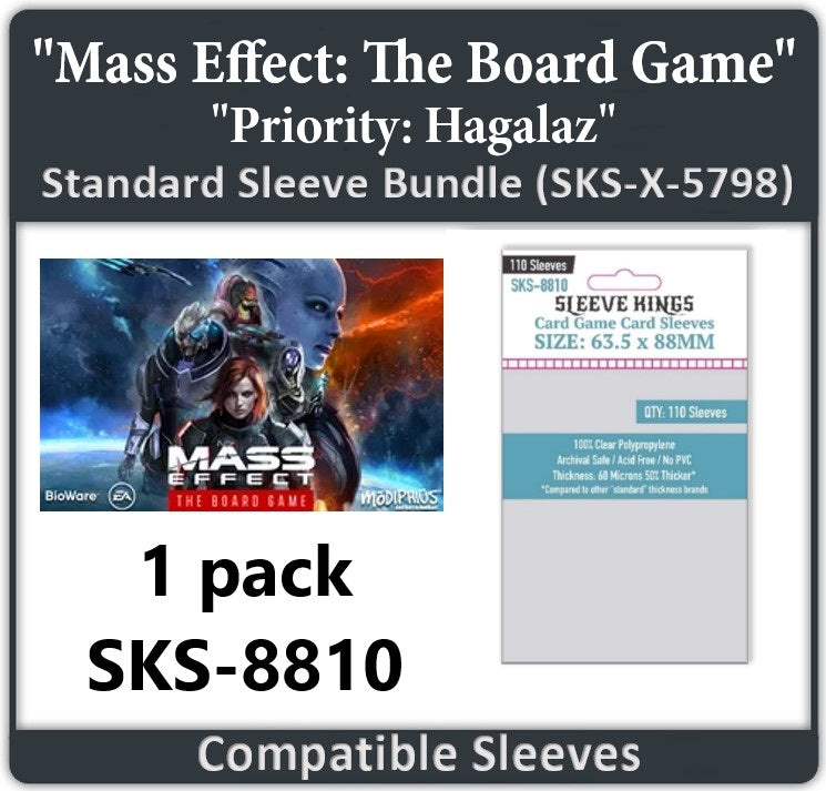 legendary card sleeve size Mass Effect: The Board Game- Priority: Hagalaz Compatible Card Sleeve Bundle (8810 x 1)