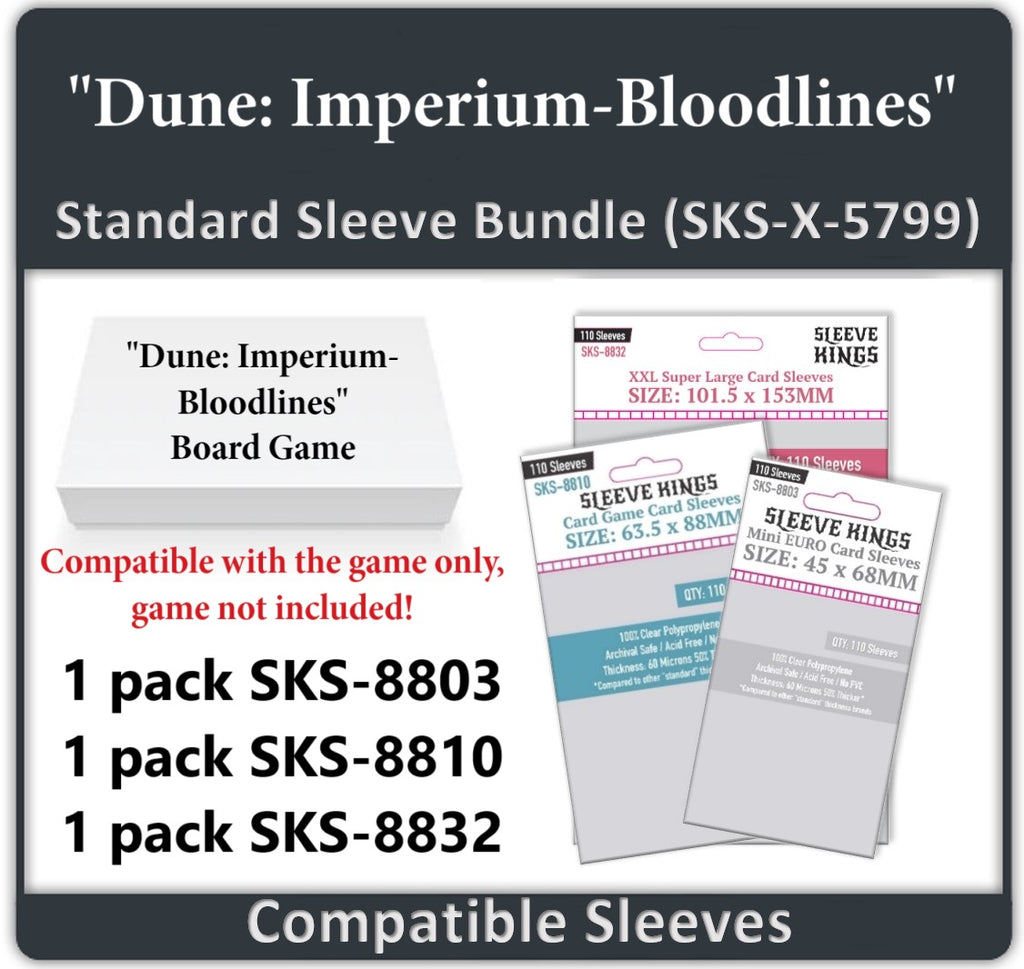Dune: Imperium- Bloodlines" Compatible Card Sleeve Bundle (8803 x 1, sleevekings Dune: Imperium- Bloodlines" Compatible Card Sleeve Bundle (8803 x 1, sleevekings