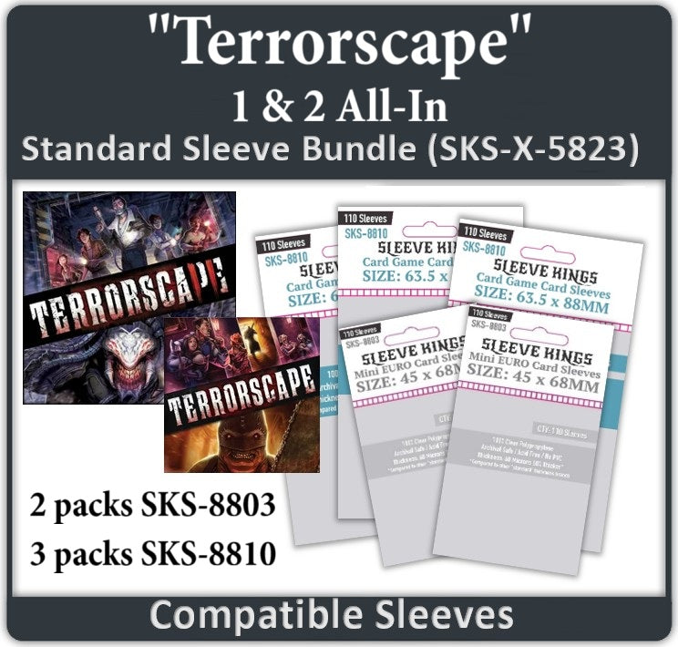 Terrorscape 1 & 2 All In Bundle Compatible Card Sleeve Bundle (8803 x 2 + 8810 x 3) Terrorscape 1 & 2 All In Bundle Compatible Card Sleeve Bundle (8803 x 2 + 8810 x 3)