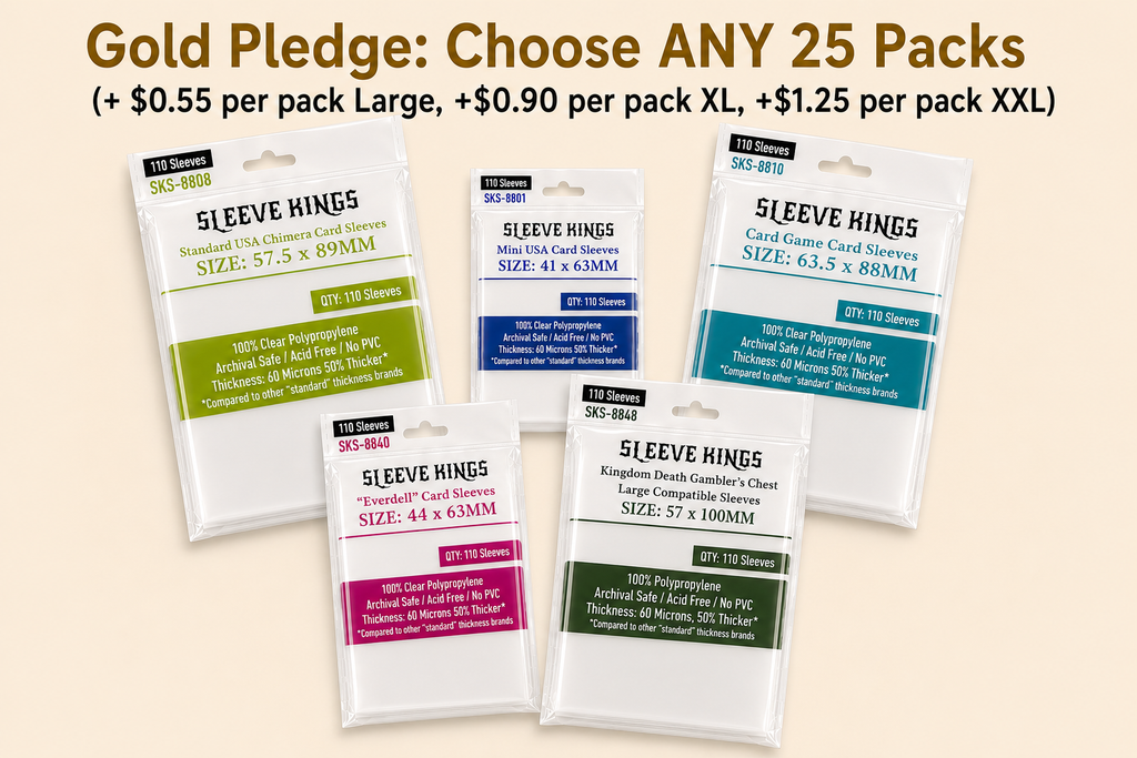 Late Backer Pledge: Gold Backer: 25 Packs of Sleeves