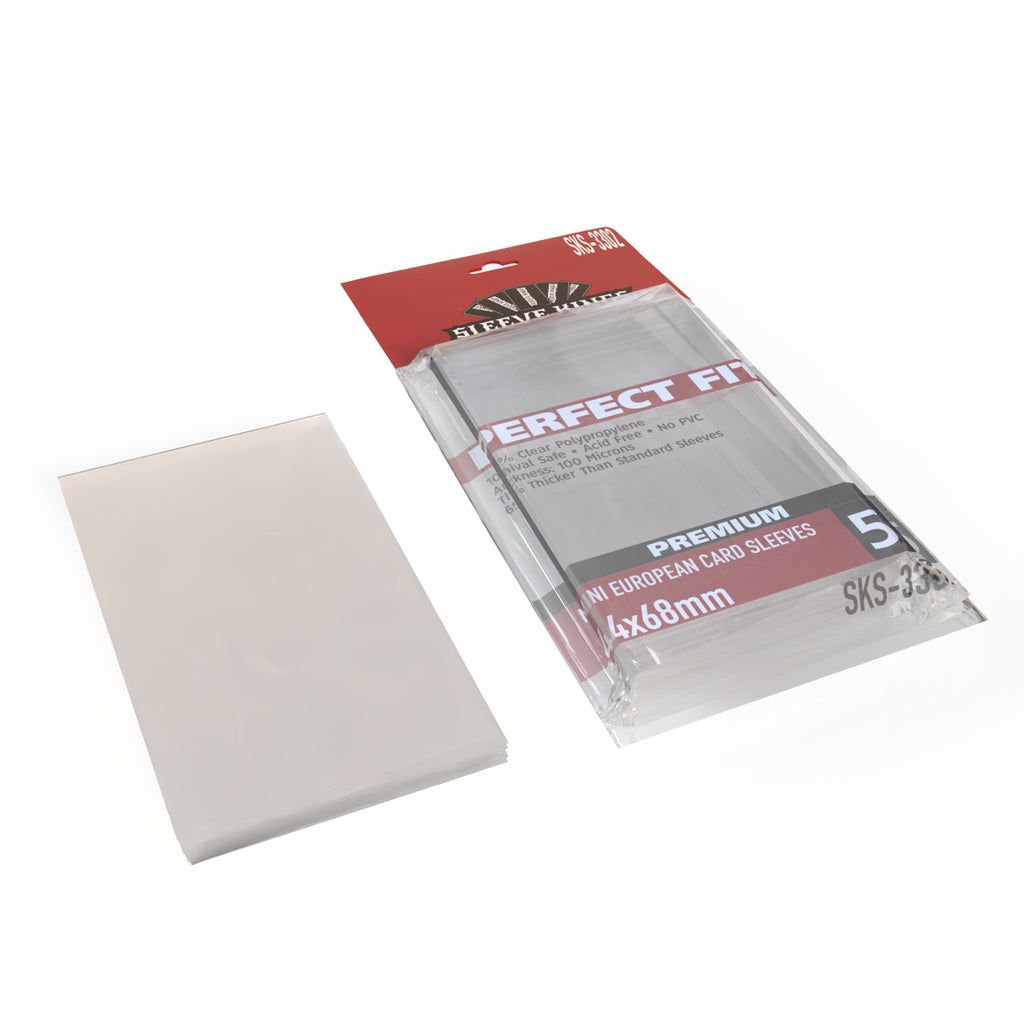 Perfect Fit Premium Mini European Card Sleeves (44x68mm) -55 Pack, 100 Microns, SKS-3302 Perfect Fit Premium Mini European Card Sleeves (44x68mm) -55 Pack, 100 Microns, SKS-3302