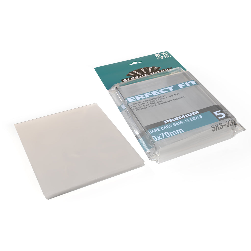 Perfect Fit Premium Square Card Sleeves (70x70mm) -55 Pack, 100 Microns, SKS-3365 Perfect Fit Premium Square Card Sleeves (70x70mm) -55 Pack, 100 Microns, SKS-3365