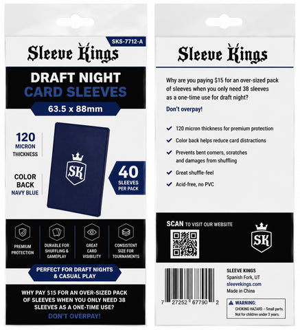 Draft Night ROYAL BLUE Card Game Sleeve (63.5x88mm) 40 Pack (SKS-7712-A)  PREORDER