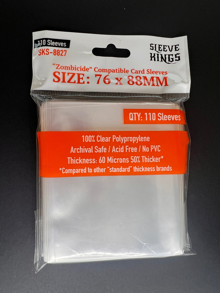 Sleeve Kings Card Sleeves: 76x88mm (Zombicide compatible), 110 / Pack Sleeve Kings Card Sleeves: 76x88mm (Zombicide compatible), 110 / Pack