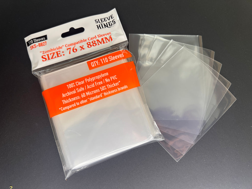 Sleeve Kings Card Sleeves: 76x88mm (Zombicide compatible), 110 / Pack Sleeve Kings Card Sleeves: 76x88mm (Zombicide compatible), 110 / Pack