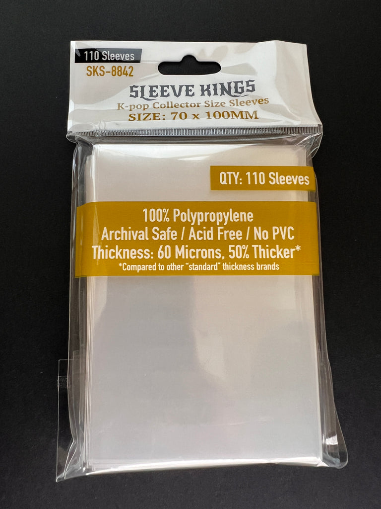 Kpop" Collector Size Card Sleeve (70x100mm) 110 Pack, 60 Micron, SKS- sleevekings Kpop" Collector Size Card Sleeve (70x100mm) 110 Pack, 60 Micron, SKS- sleevekings
