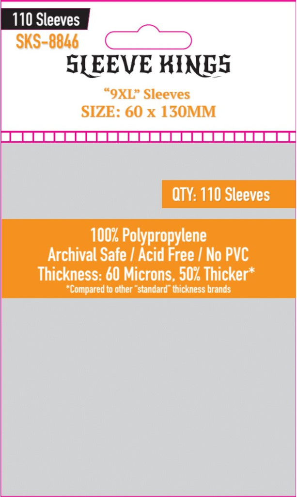 9XL Sleeves (60 X 130 MM) 110 Pack, 60 Microns, SKS-8846