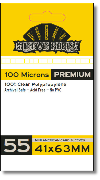 Sleeve Kings Card Sleeves: Premium Mini American (41x63mm, 55 Count) Sleeve Kings Card Sleeves: Premium Mini American (41x63mm, 55 Count)