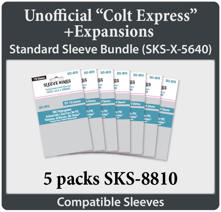 "Colt Express"+ Expansions Unofficial Compatible Sleeve Bundle (8810 X 5)