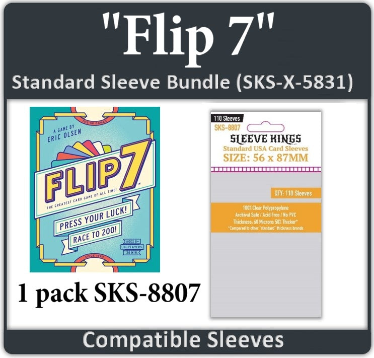 Flip 7 Compatible Card Sleeve Bundle (8807 x 1)
