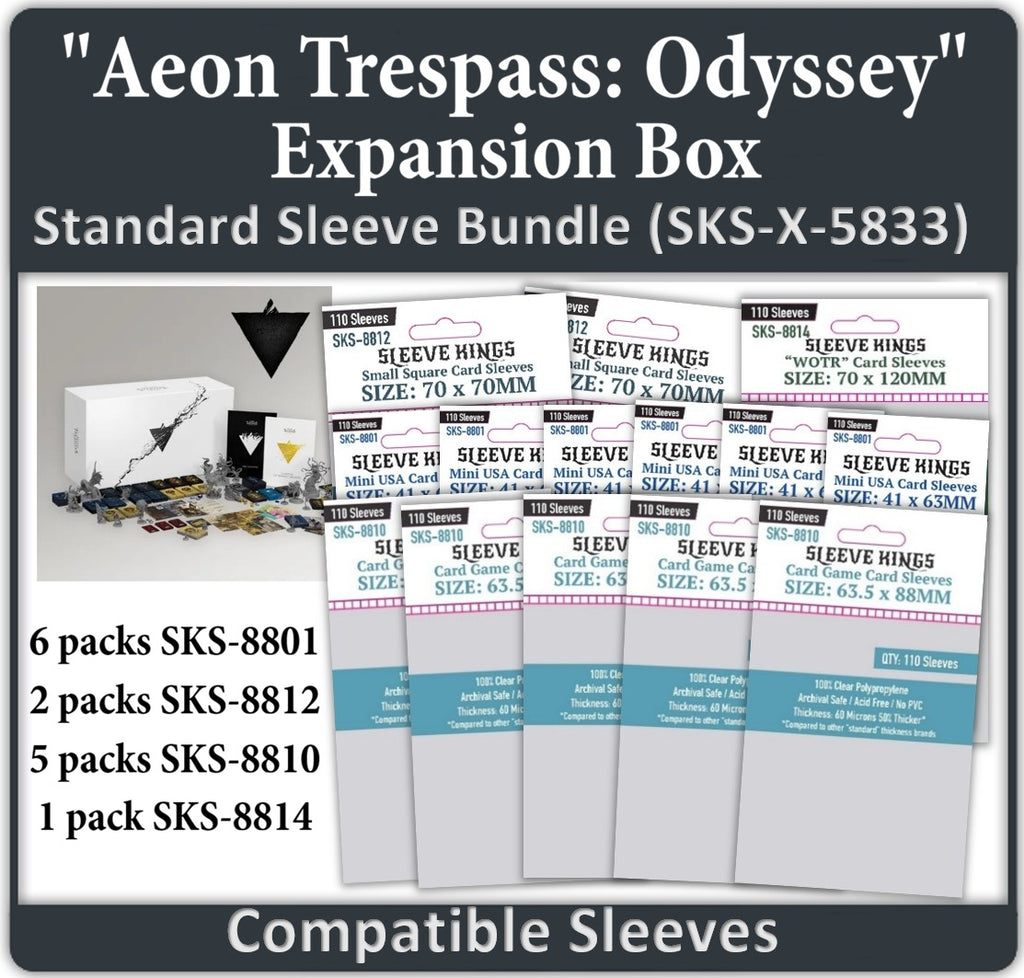 Aeon Trespass: Odyssey- Expansion Box Compatible Card Sleeve Bundle (8801 x 6, 8810 x 5, 8812 x 2, 8814 x 1)
