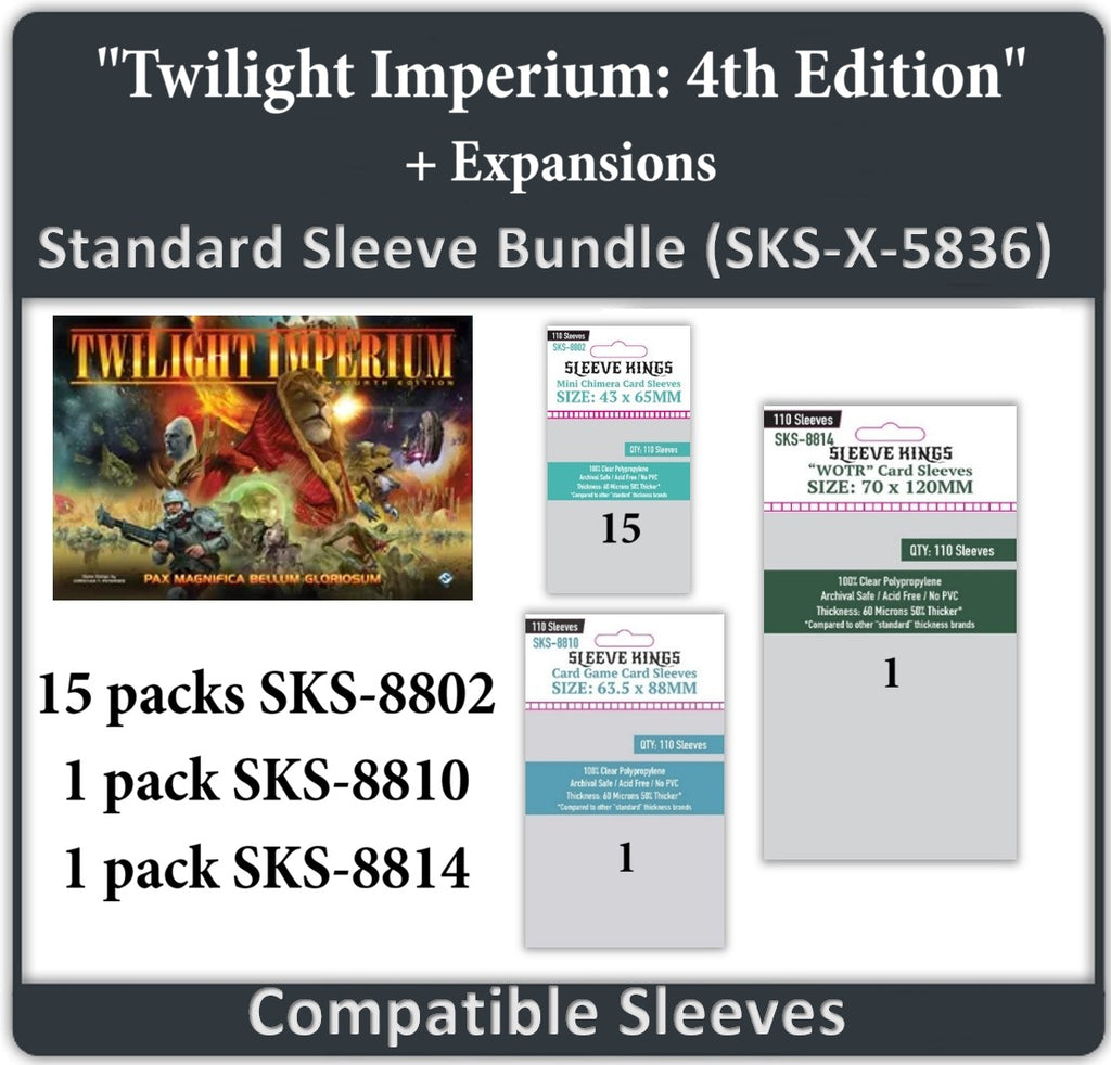 Twilight Imperium: 4th Edition + Expansions Compatible Card Sleeve Bundle (8802 x 15, 8810 x 1, 8814 x 1)