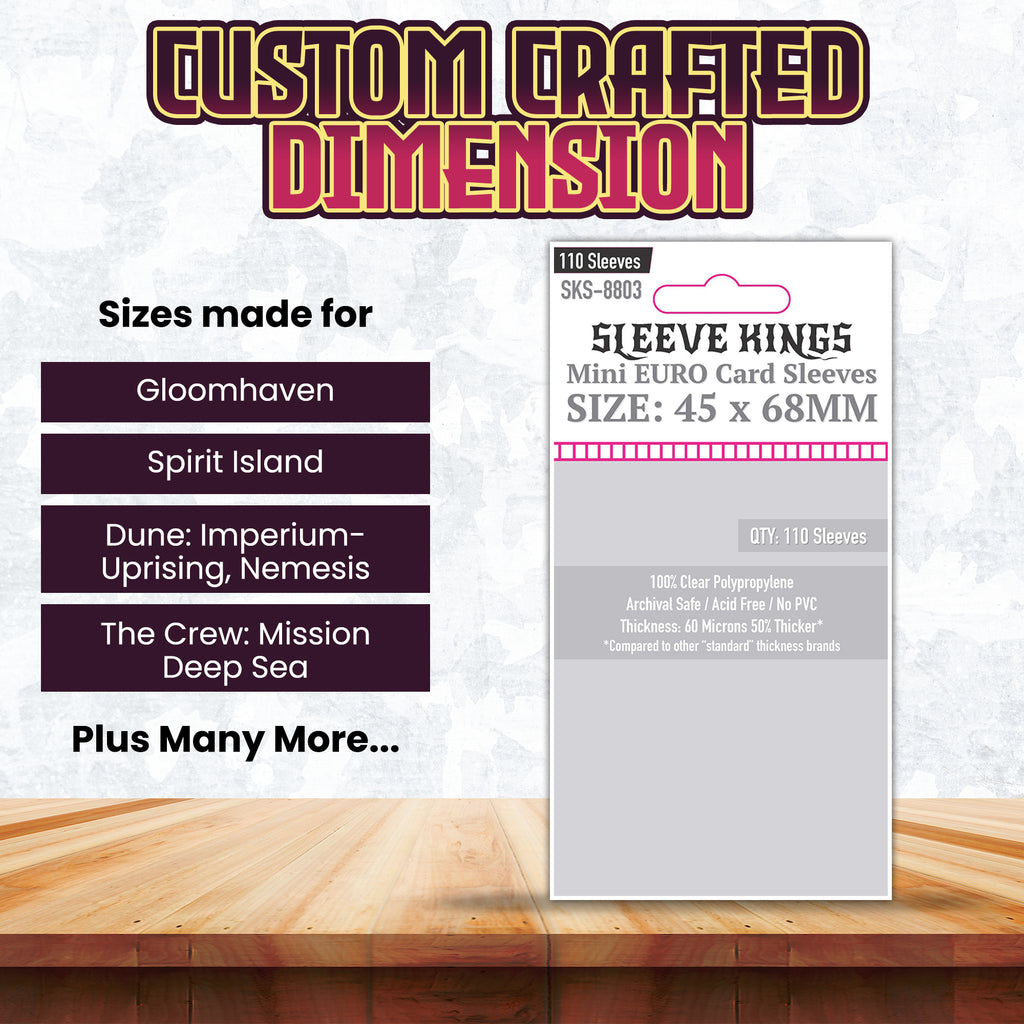 Sleeve Kings Mini Euro Card Sleeves (45x68mm) - 110 Pack, -SKS-8803 sleevekings Sleeve Kings Mini Euro Card Sleeves (45x68mm) - 110 Pack, -SKS-8803 sleevekings