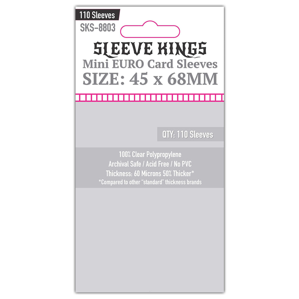 Sleeve Kings Mini Euro Card Sleeves (45x68mm) - 110 Pack, -SKS-8803 sleevekings Sleeve Kings Mini Euro Card Sleeves (45x68mm) - 110 Pack, -SKS-8803 sleevekings