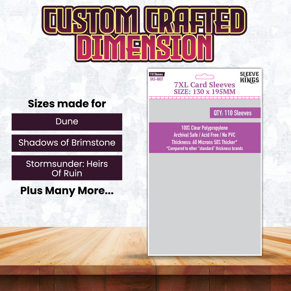 shadows of brimstone card sleeves 7XL Game Card Sleeves (130x195mm) 110 Pack, 60 Micron, SKS-8837 – sleevekings