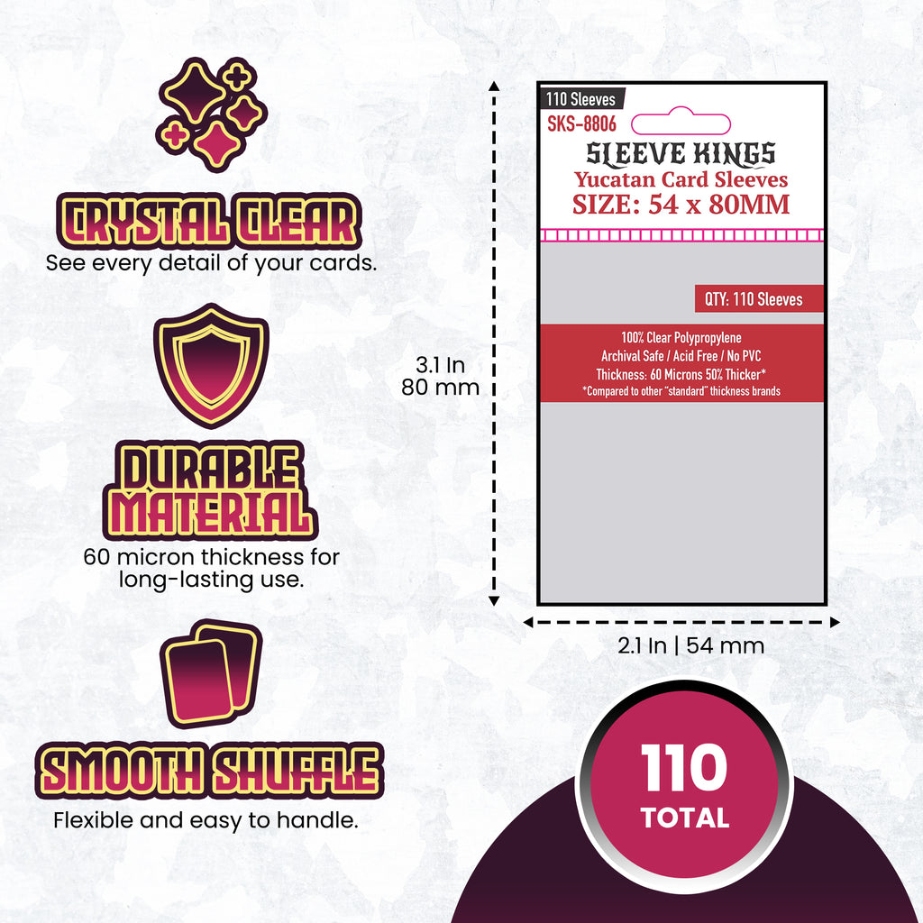 54x80 card sleeves Yucatan Compatible Card Sleeves
