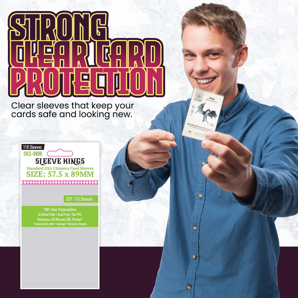Chimera" Standard USA Card Sleeves (57.5x89mm) 110 Pack, 60 Micron, S sleevekings Chimera" Standard USA Card Sleeves (57.5x89mm) 110 Pack, 60 Micron, S sleevekings
