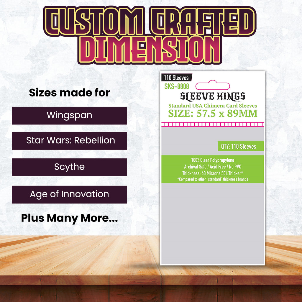 Chimera" Standard USA Card Sleeves (57.5x89mm) 110 Pack, 60 Micron, S sleevekings Chimera" Standard USA Card Sleeves (57.5x89mm) 110 Pack, 60 Micron, S sleevekings
