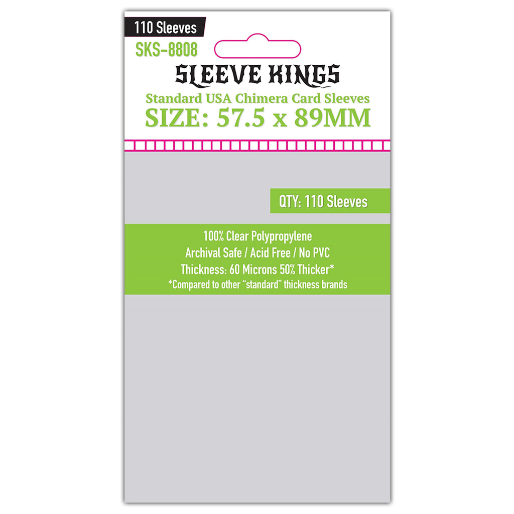 "Chimera" Standard USA Card Sleeves (57.5x89mm) 110 Pack, 60 Micron, SKS-8808 "Chimera" Standard USA Card Sleeves (57.5x89mm) 110 Pack, 60 Micron, SKS-8808