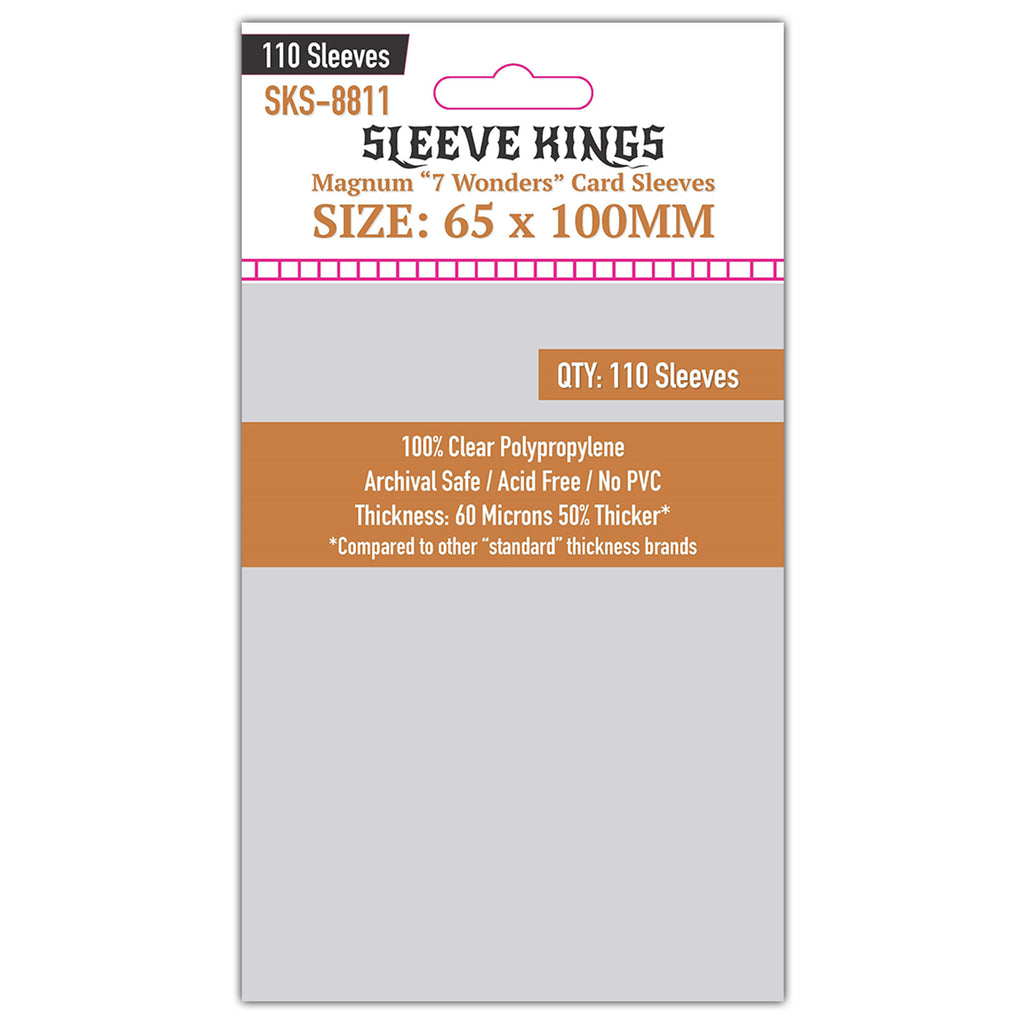 7 wonders card sleeve size Magnum 7 Wonders Card Sleeves (65x100mm)