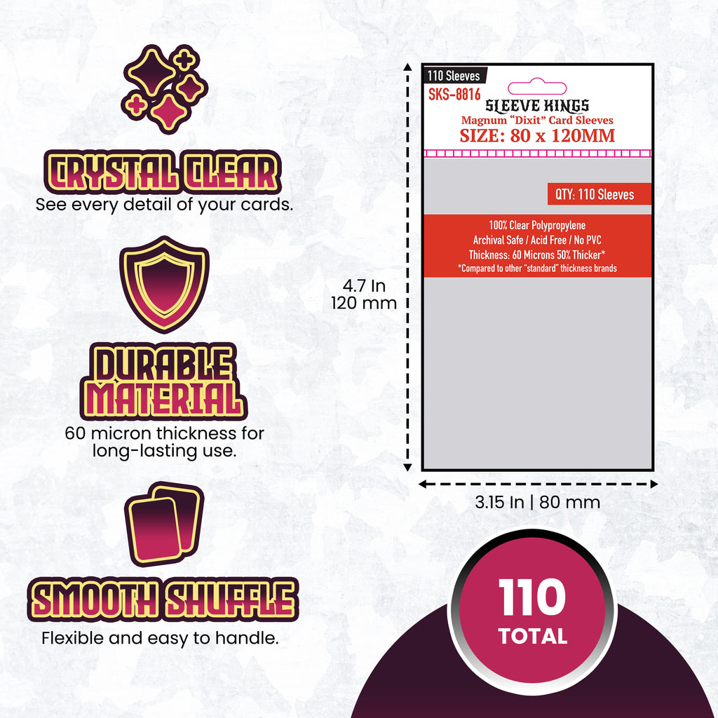 card sleeves 80 x 120 Dixit Compatible Sleeve Bundle