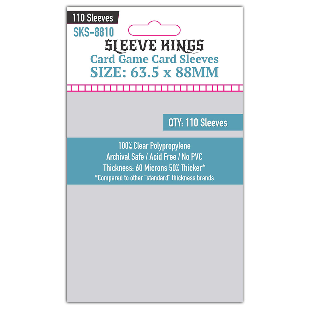 63mm x 88mm card sleeves Standard Card Game Card Sleeves (63.5x88mm) 110 Pack, 60 Micron, SKS-8 – sleevekings