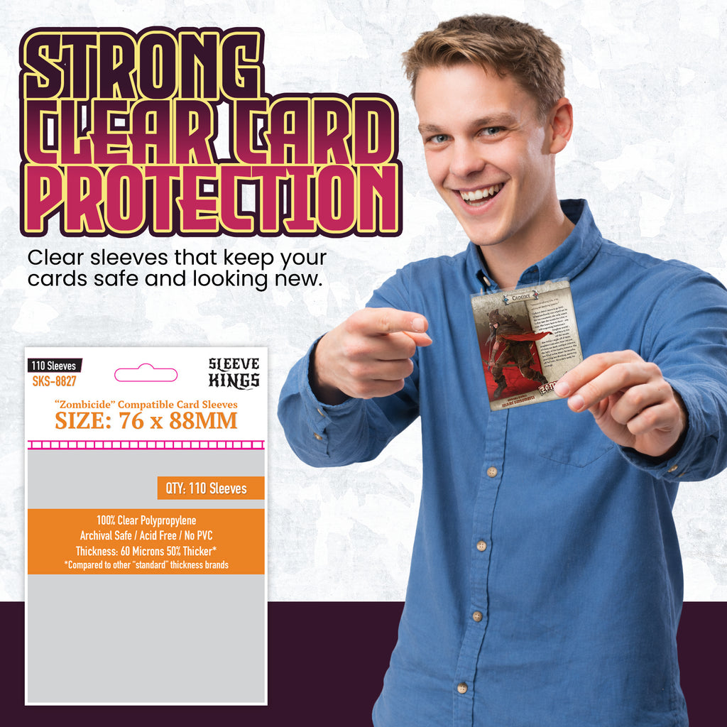 Sleeve Kings Card Sleeves: 76x88mm (Zombicide compatible), 110 / Pack