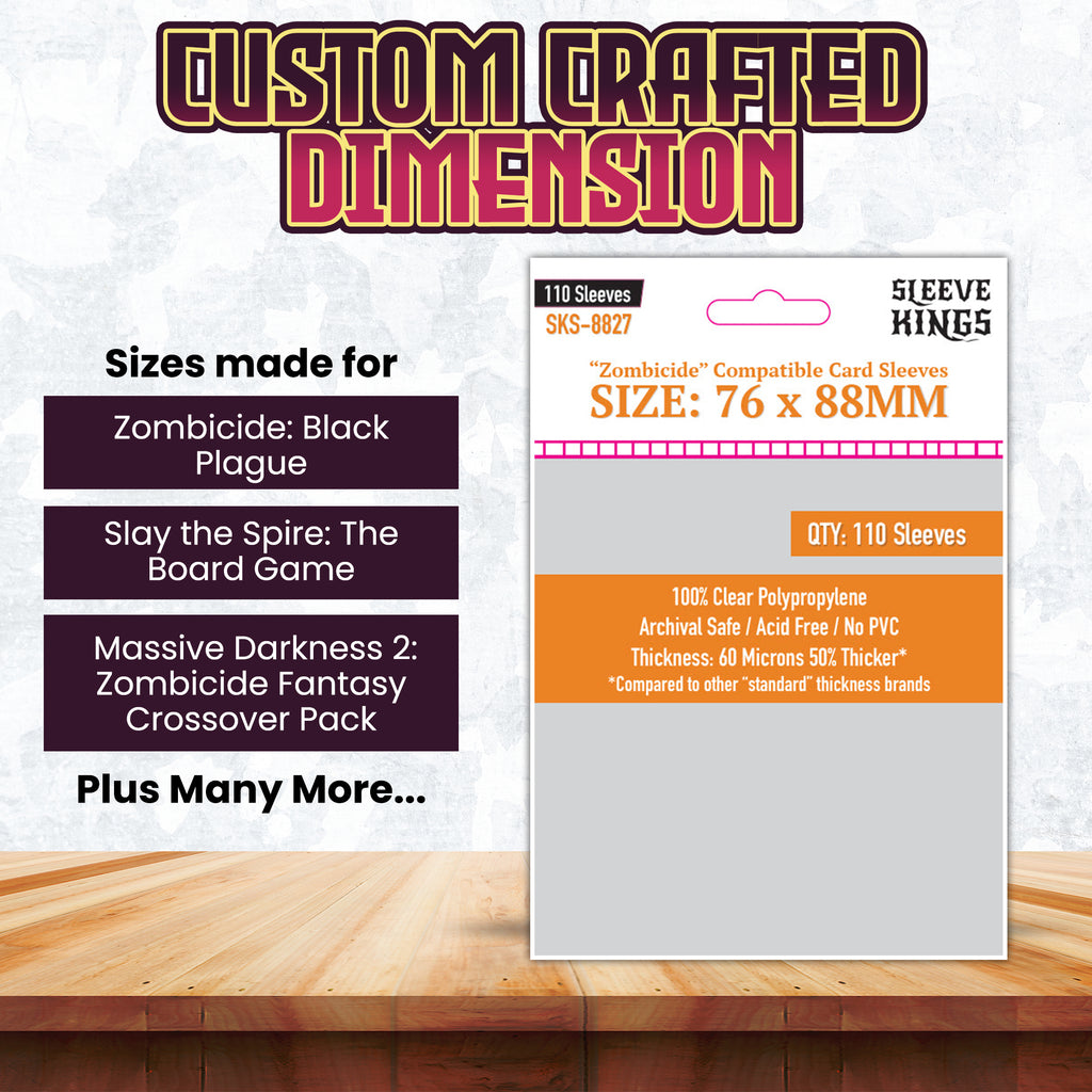 Sleeve Kings Card Sleeves: 76x88mm (Zombicide compatible), 110 / Pack