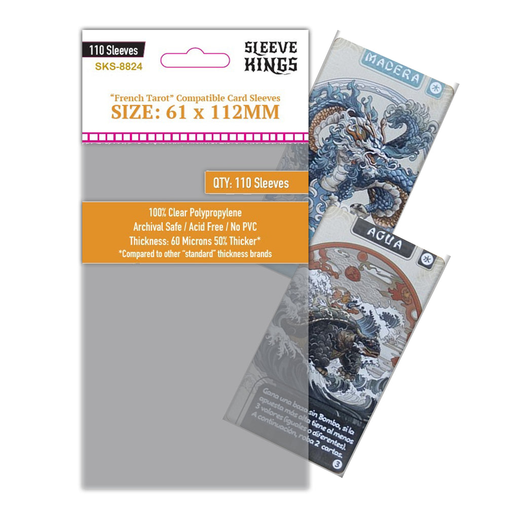 targi card sleeves French Tarot" Card Sleeves (61x112mm) 110 Pack, 60 Micron, SKS-8824 – sleevekings