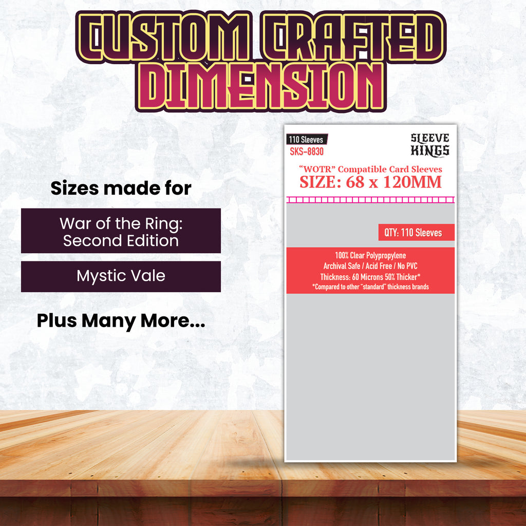 Sleeve Kings Card Sleeves: 68x120mm (WOTR Perfect Compatible), 110 / Pack