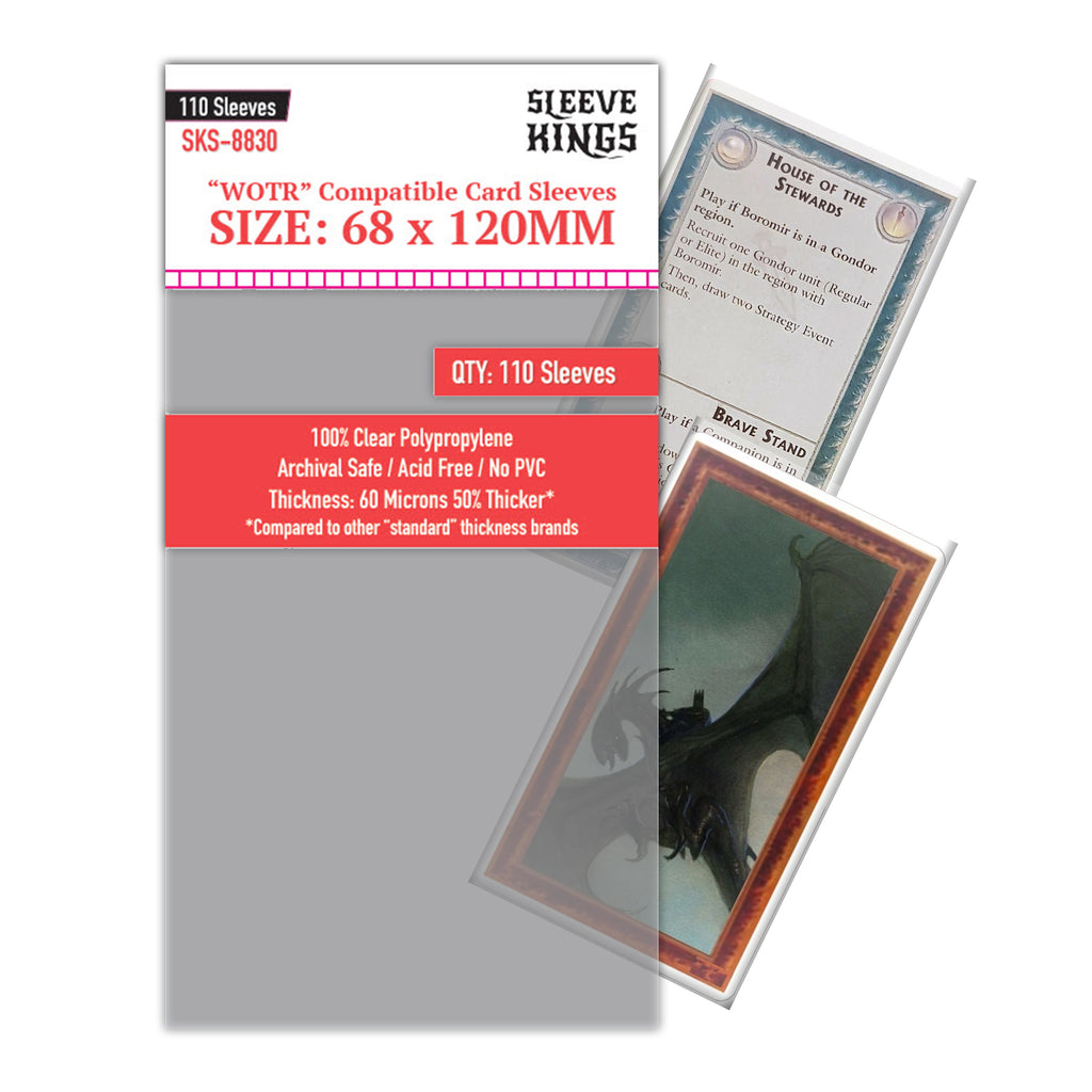 Sleeve Kings Card Sleeves: 68x120mm (WOTR Perfect Compatible), 110 / Pack