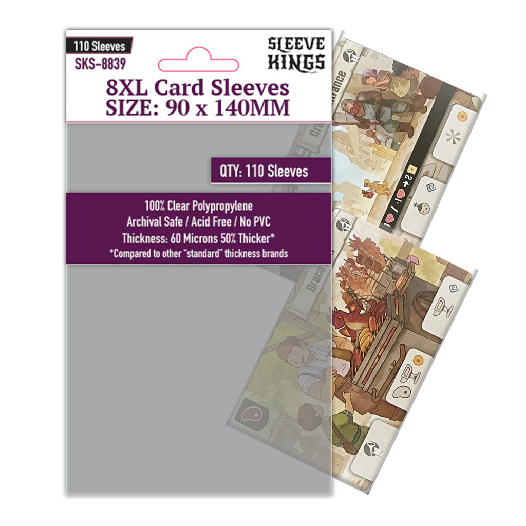 8XL Game Card Sleeves (90x140mm) 110 Pack, 60 Micron, SKS-8839 sleevekings 8XL Game Card Sleeves (90x140mm) 110 Pack, 60 Micron, SKS-8839 sleevekings