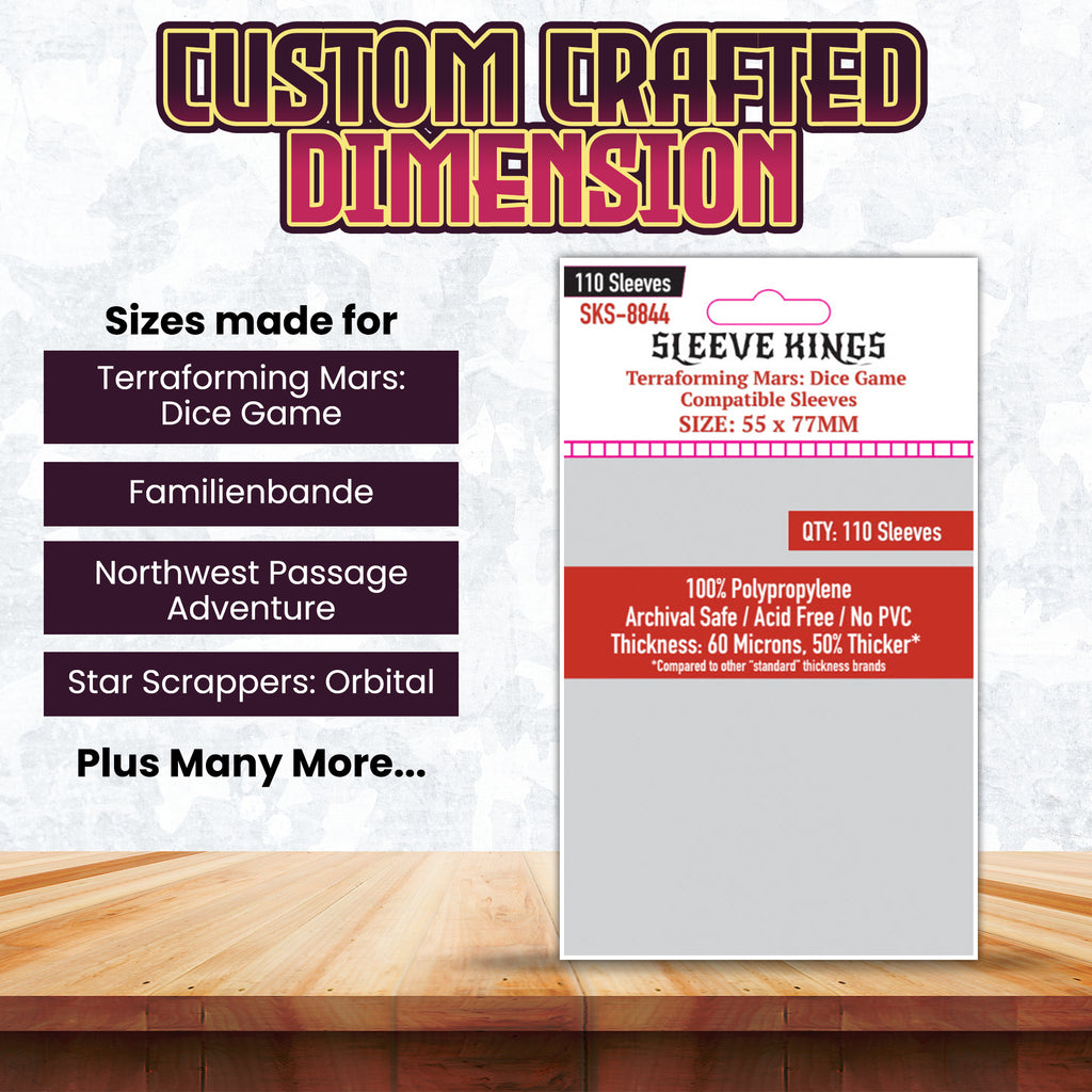 terraforming mars card sleeve size Terraforming Mars: Dice Game" Compatible Card Sleeves (55x77mm) 110 P – sleevekings