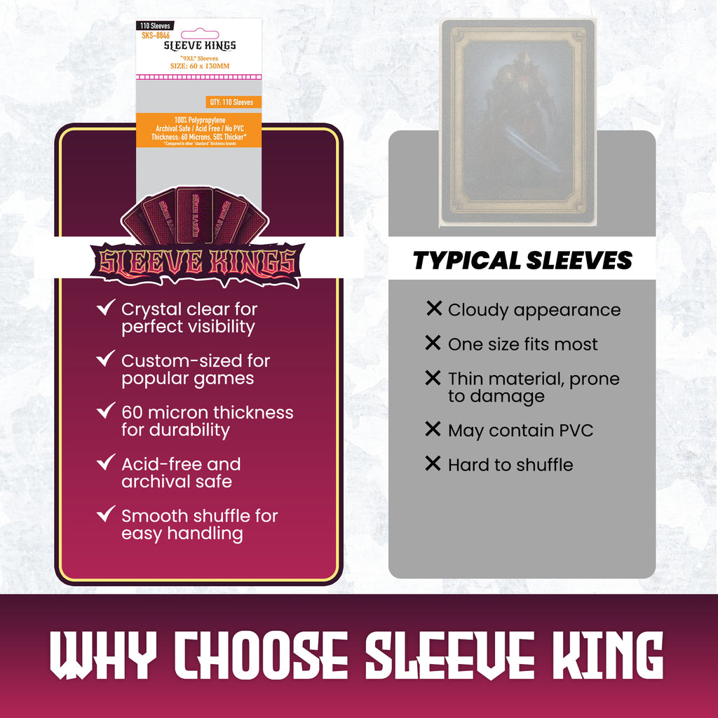 8846 9XL Game Card Sleeves (60x130mm) 110 Pack, 60 Microns, SKS-8846 ...