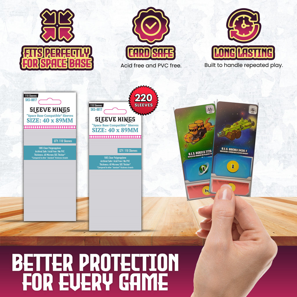 space base card sleeves Space Base-Sized Premium Sleeves 100 Pack BoardgameSelect.com
