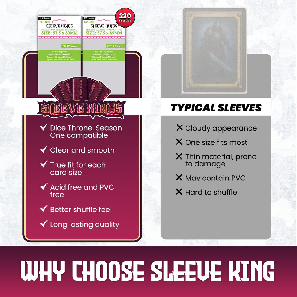 dice throne card sleeve size Dice Throne: Season One Compatible Sleeve Bundle