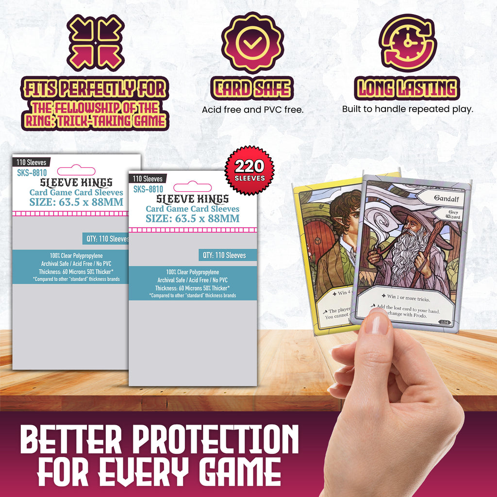 card sleeve trick The Fellowship of the Ring: Trick-Taking Game" Compatible sleevekings 100+ Cards Magic Trick Sleeve