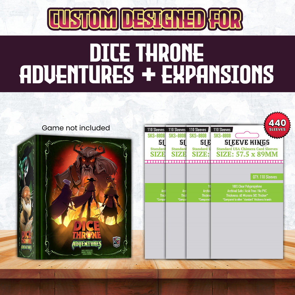 Dice Throne Adventures (Season 1 & 2) Compatible Sleeve Bundle