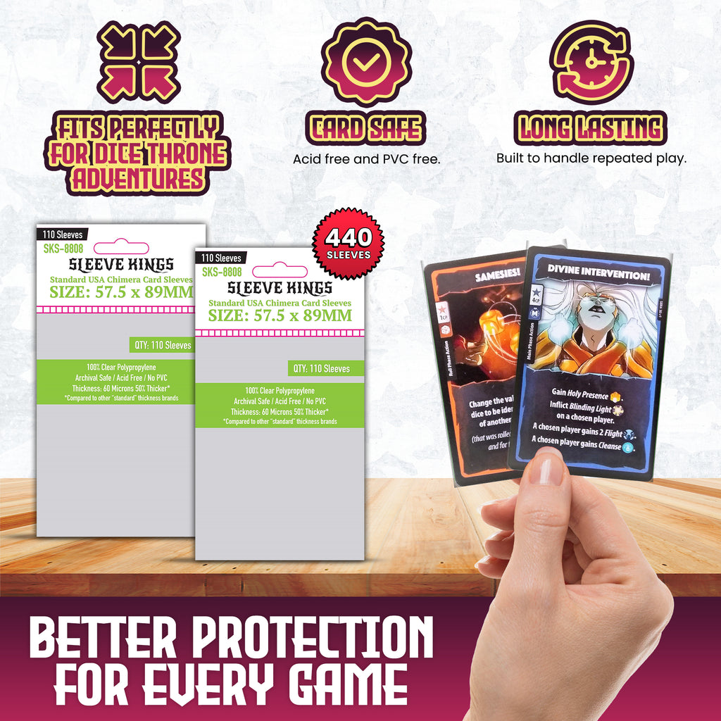 dice throne adventures card sleeves Card Sleeves -- Season Two (8 heroes)