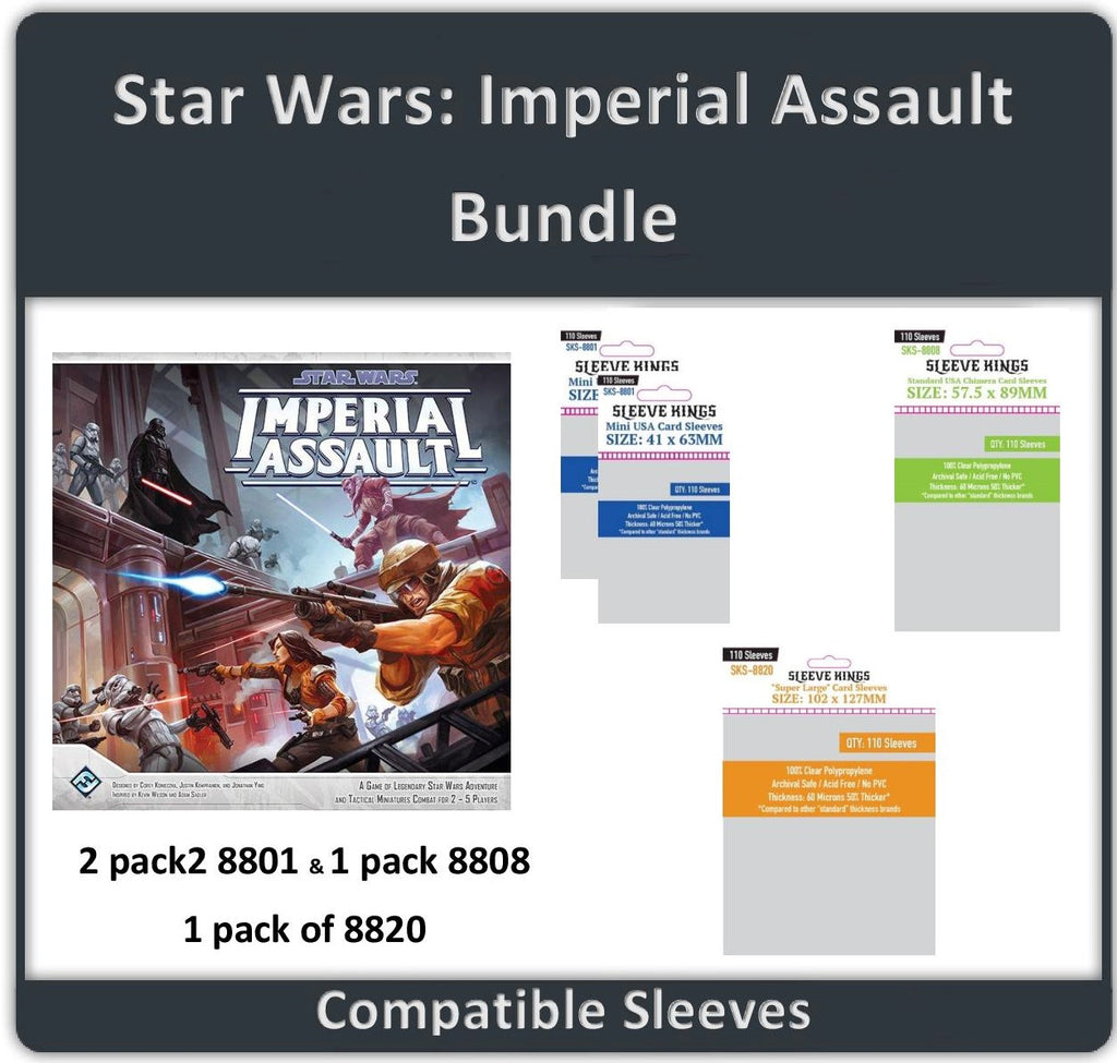 "Star Wars: Imperial Assault" Compatible Sleeve Bundle (8801 X 2 + 8808 X 1  + 8820 X 1)