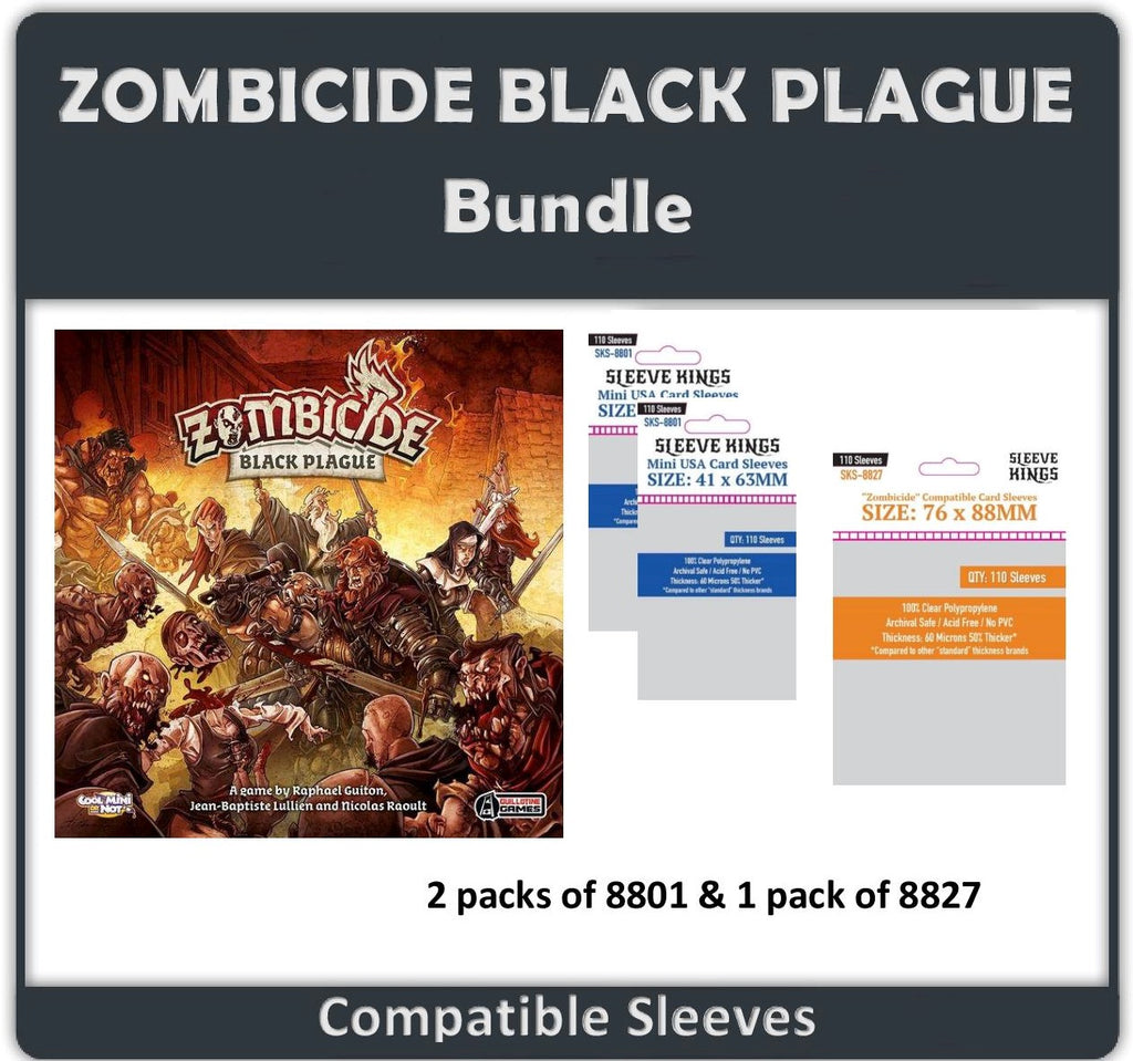 "Zombicide Black Plague" Compatible Sleeve Bundle (8801 X 2 + 8827 X 1)