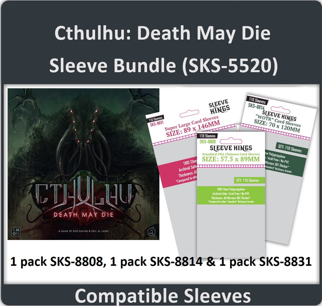 "Cthulhu: Death May Die" Compatible Sleeve Bundle (8808 X 1 + 8814 X 1 + 8831 X 1)