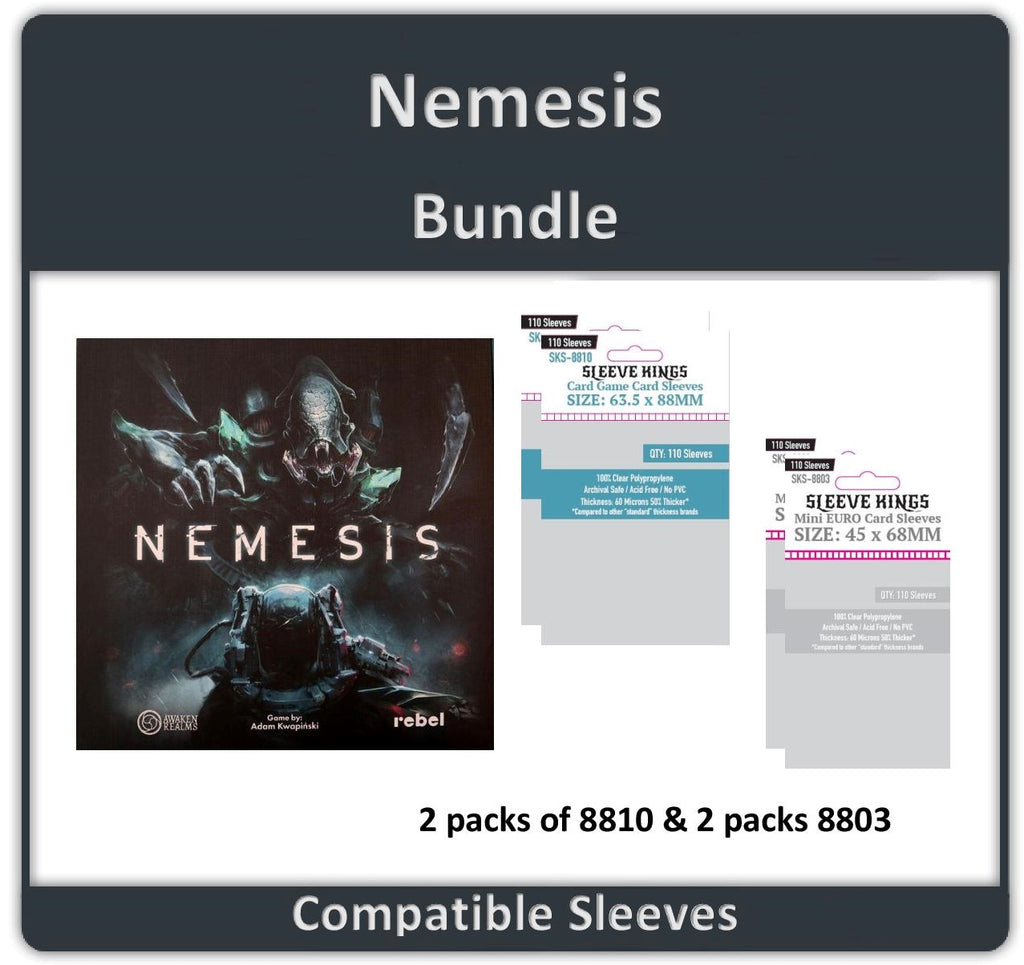 "Nemesis" Base Game Compatible Sleeve Bundle (8803 X 2 + 8810 X 2) "Nemesis" Base Game Compatible Sleeve Bundle (8803 X 2 + 8810 X 2)