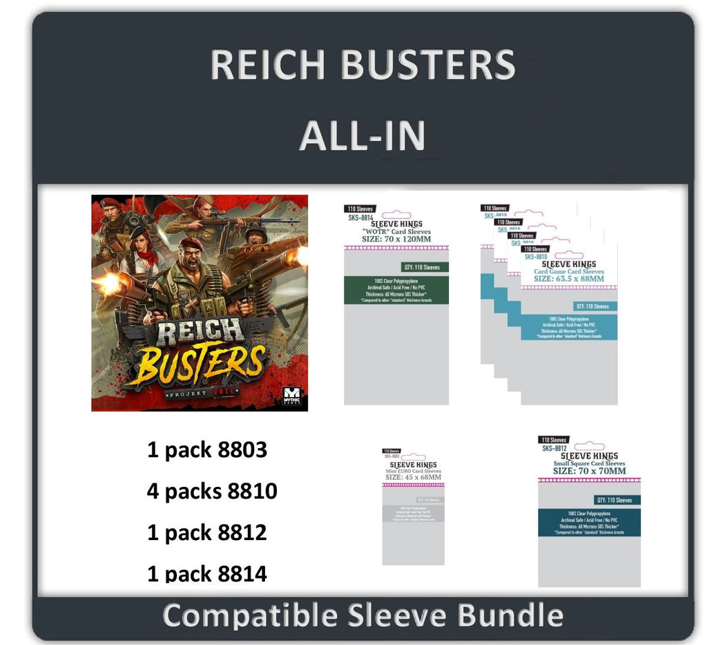 "Reichbusters All In Pledge" Compatible Sleeve Bundle (8803 X 1 + 8810 X 4 + 8812 X 1 + 8814 X 1)