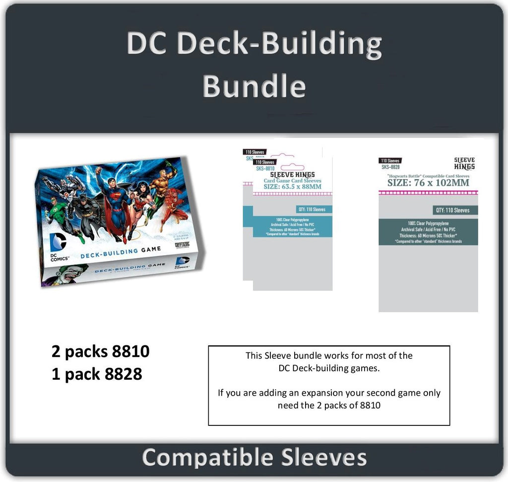 "DC Deckbuilding Games" Compatible Card Sleeve Bundle (8810 X 2 + 8828 X 1) "DC Deckbuilding Games" Compatible Card Sleeve Bundle (8810 X 2 + 8828 X 1)